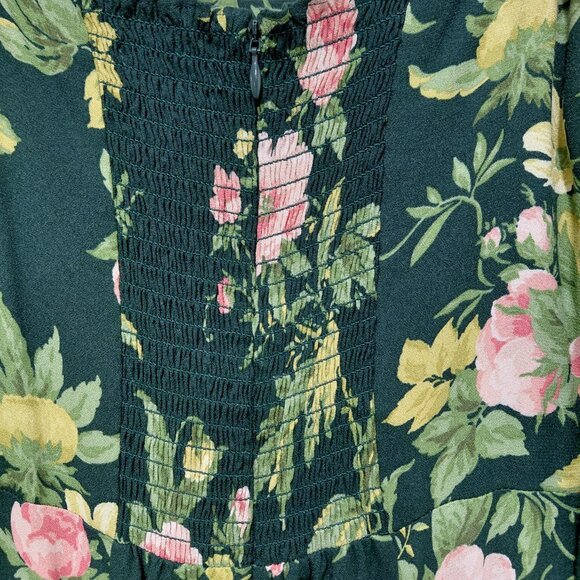 Reformation Sigmund Dress Floral Midi Maxi Green Size 6 - Picture 6 of 9